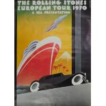 The Rolling Stones European Tour 1970 poster designed by John Pasche, 85cm x 62cm