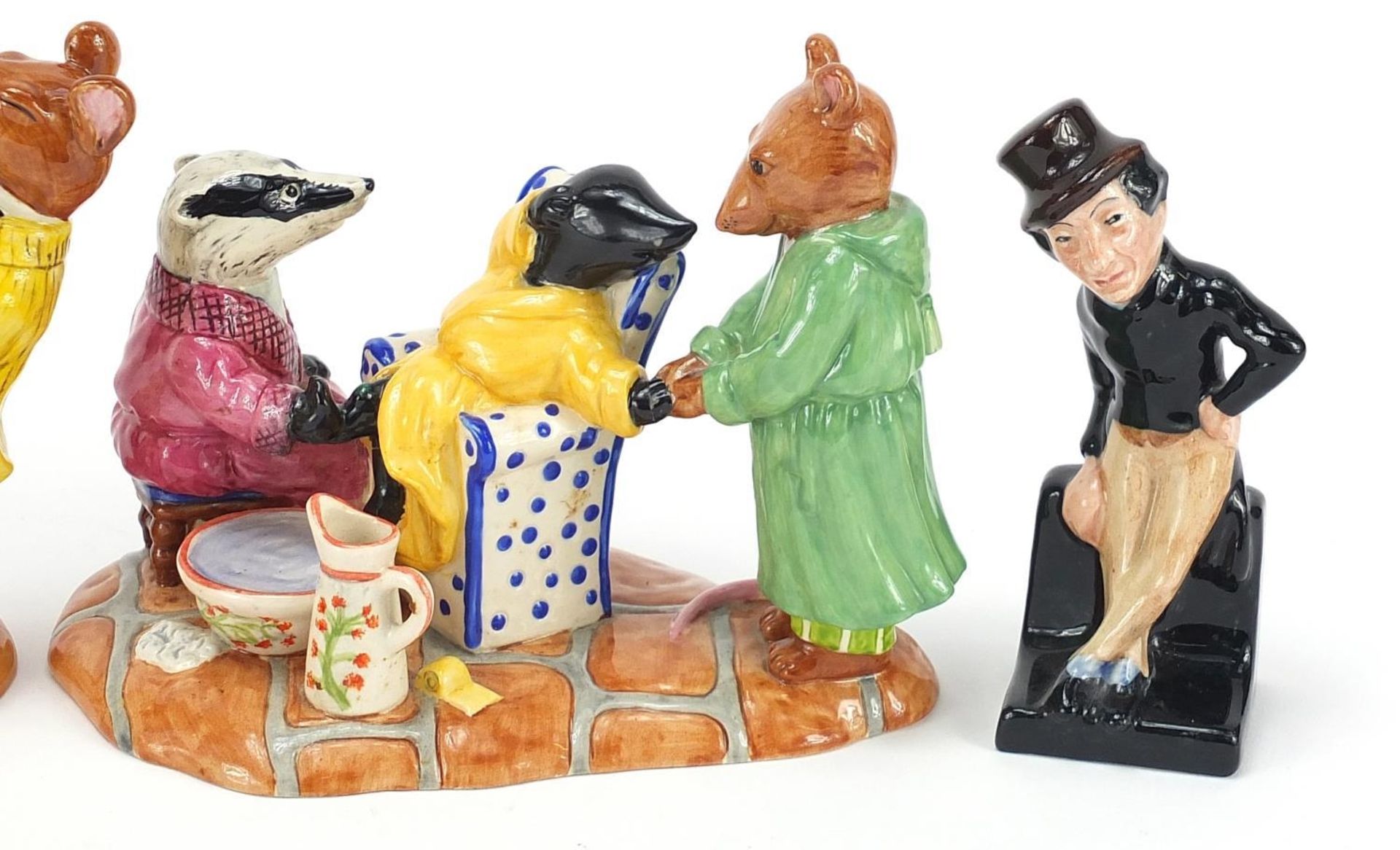 Collectable china comprising two Royal Doulton Wind in the Willows figure groups, two Royal - Image 3 of 6