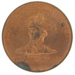 Horatio Viscount Nelson commemorative medallion struck from copper of vessel HMS Victory after