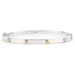 Cartier style 9ct two tone gold bangle, 6.6cm wide, 7.0g
