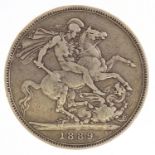 Queen Victoria 1889 silver crown