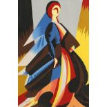 Theatre costume design, Russian school gouache on paper, mounted, framed and glazed, 35cm x 23.5cm