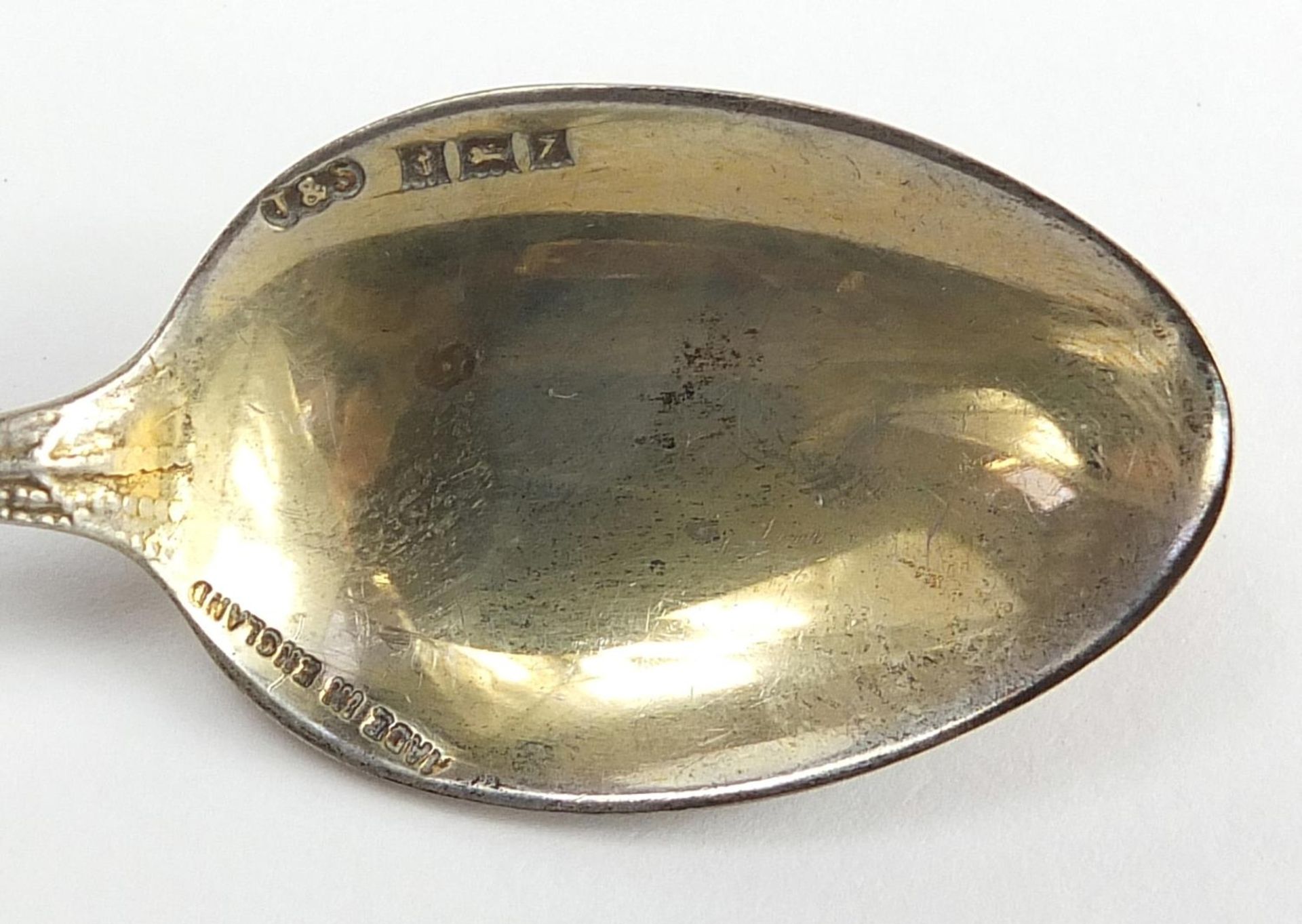 Turner & Simpson Ltd, set of six silver and enamel teaspoons housed in a fitted case, Birmingham - Bild 4 aus 6