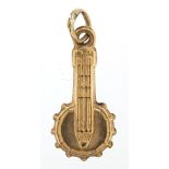 9ct gold banjo charm, 1.9cm high, 0.4g