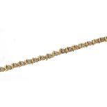 14ct gold diamond bracelet, 20cm in length, 7.5g