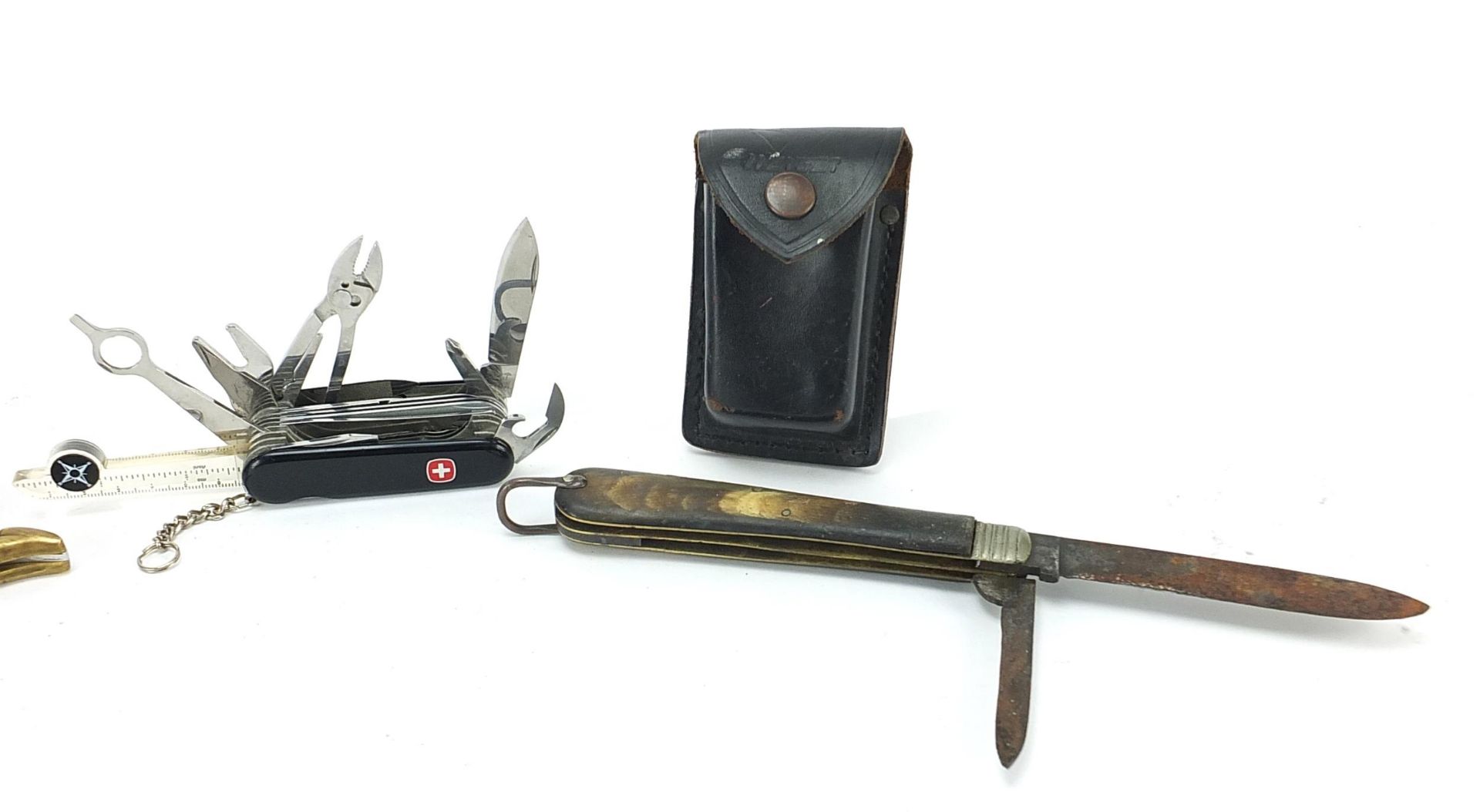 Antique and later folding pocket tools and knives comprising Laguiole, Wenger Delemont and - Bild 3 aus 5