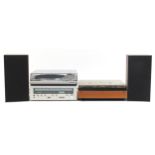 Audio equipment comprising Bang & Olufsen Beocord 1600, Technics SL-B21 turntable, Technics SA-