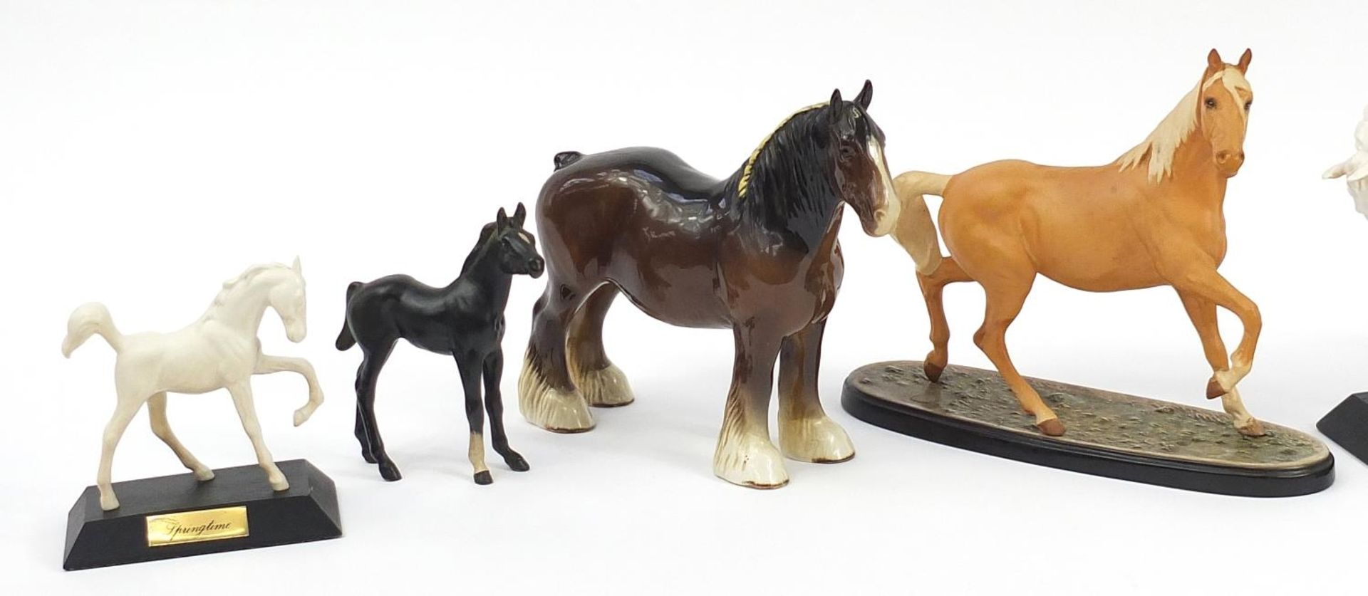 Six Beswick horses including Black Beauty & Foal and Sprit of Earth, the largest 29cm in length - Image 2 of 3