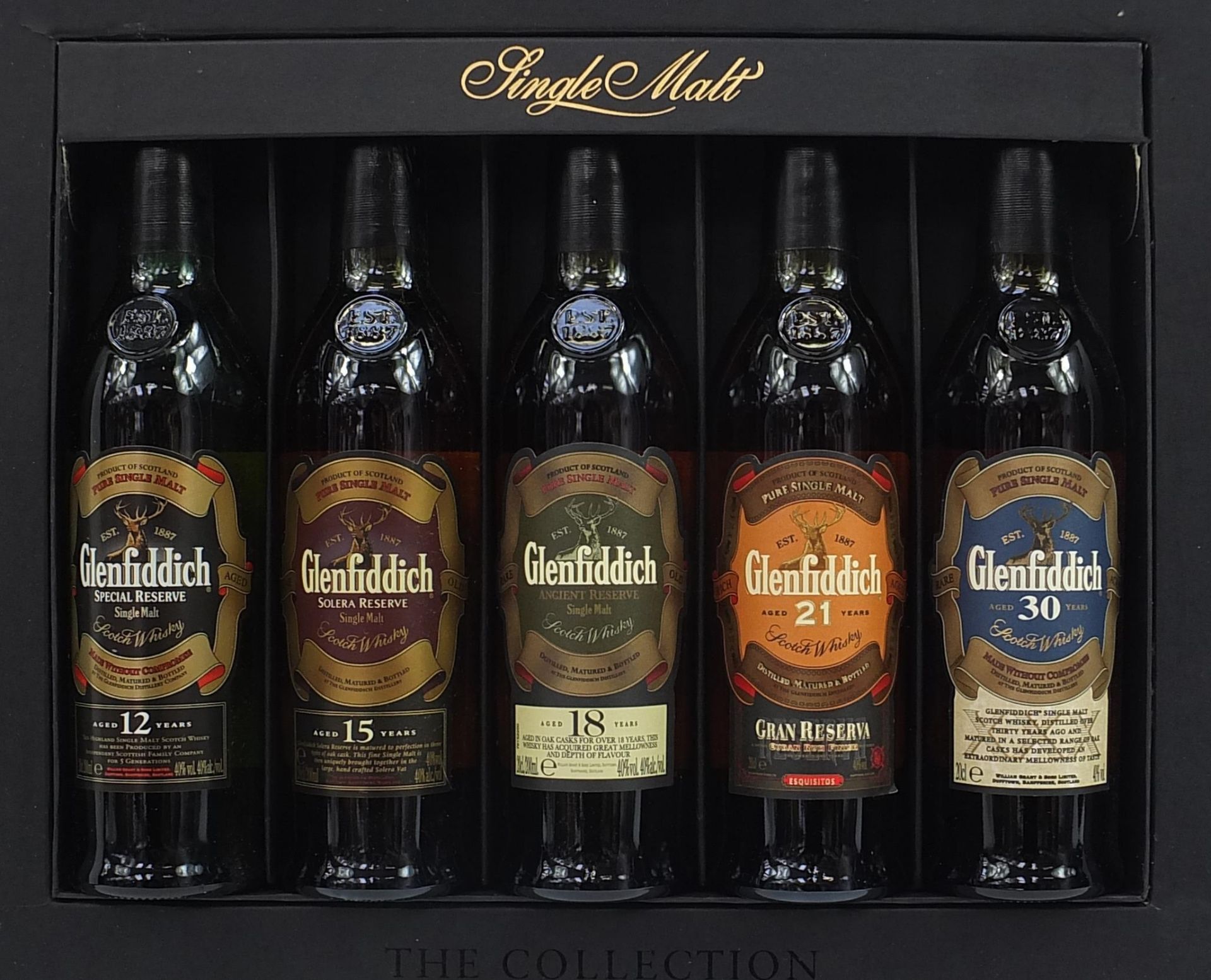 Glenfiddich Single Malt whiskey five bottle collection - Image 2 of 3