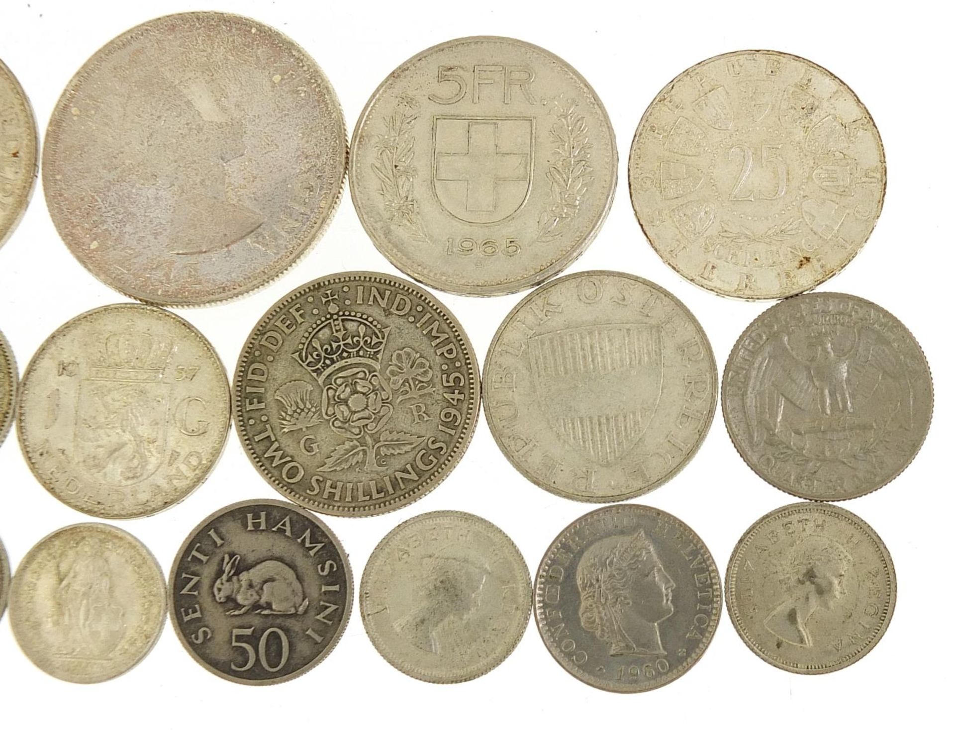 World coinage including 1964 Canadian dollar and 1967 two franc - Image 6 of 6