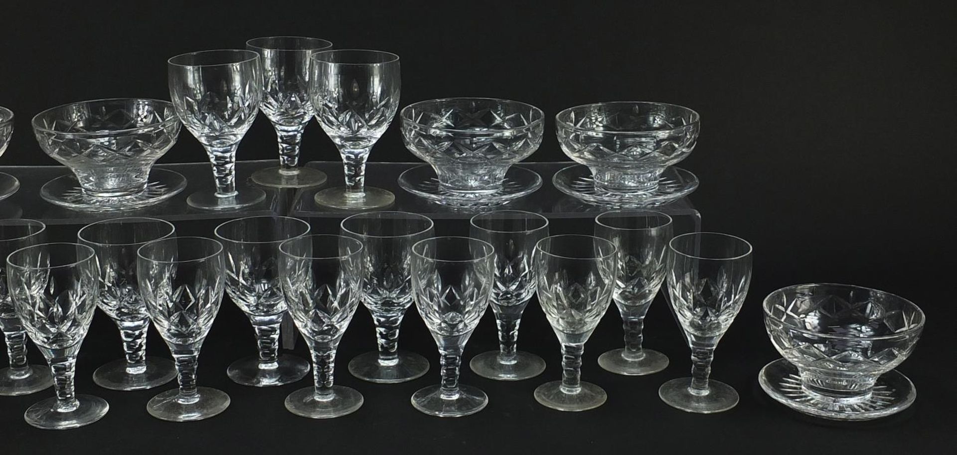 Stuart Crystal glassware comprising set of twelve glasses, set of six glasses and six sundae dishes, - Image 3 of 3