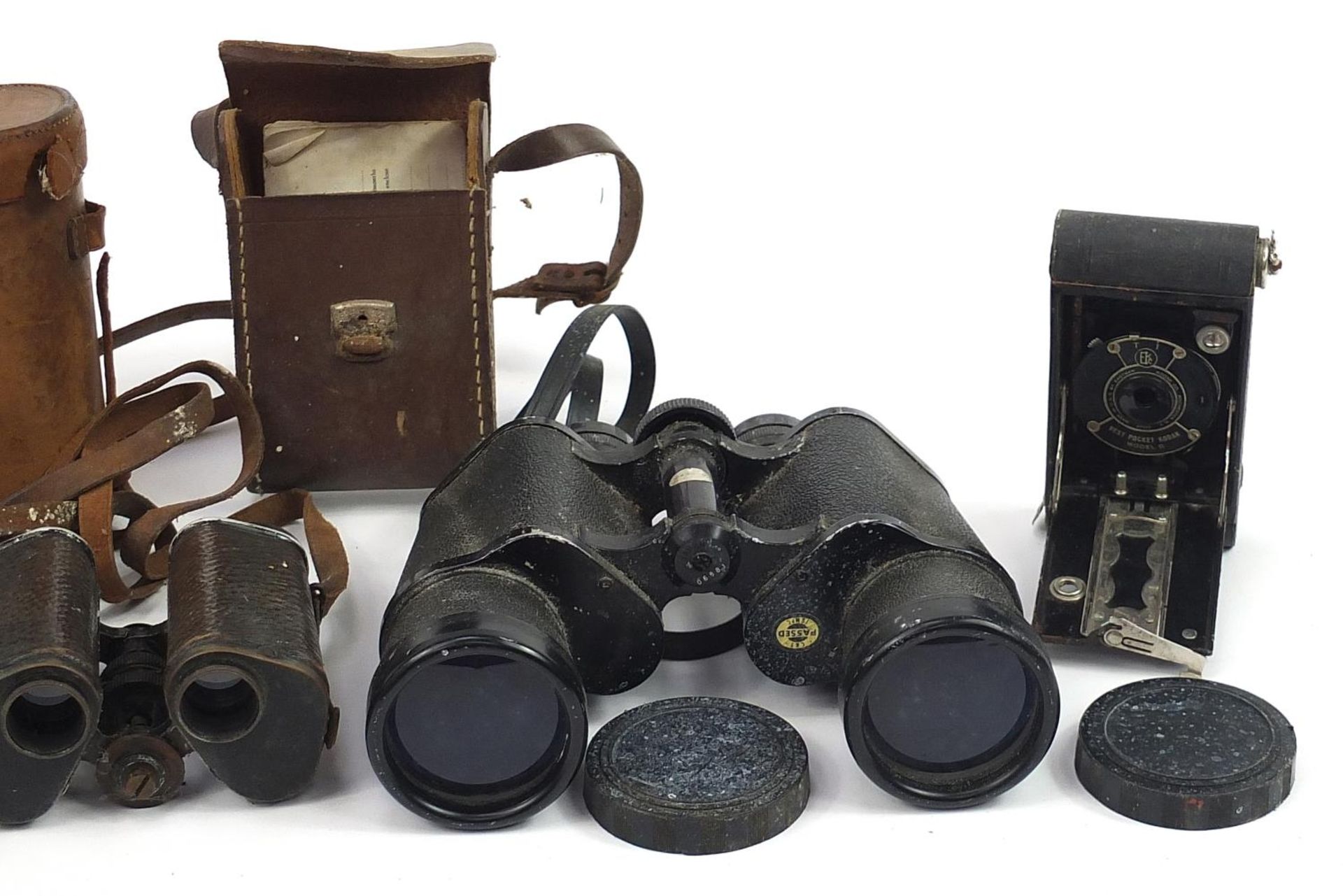 Collection of vintage and later binoculars, opera glasses and a Kodak West Pocket model B folding - Image 3 of 3