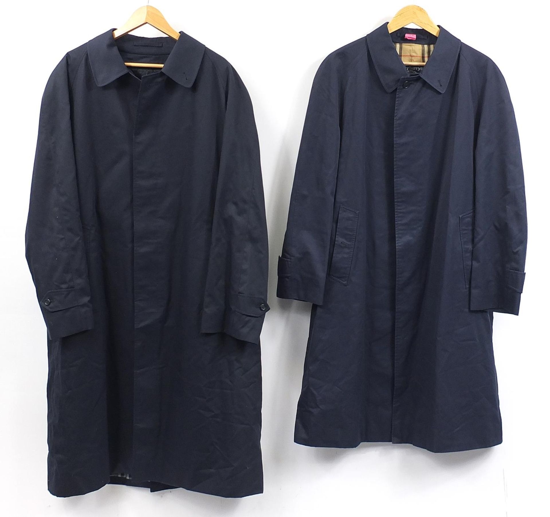 Two Burberry coats, 120cm and 110cm in length