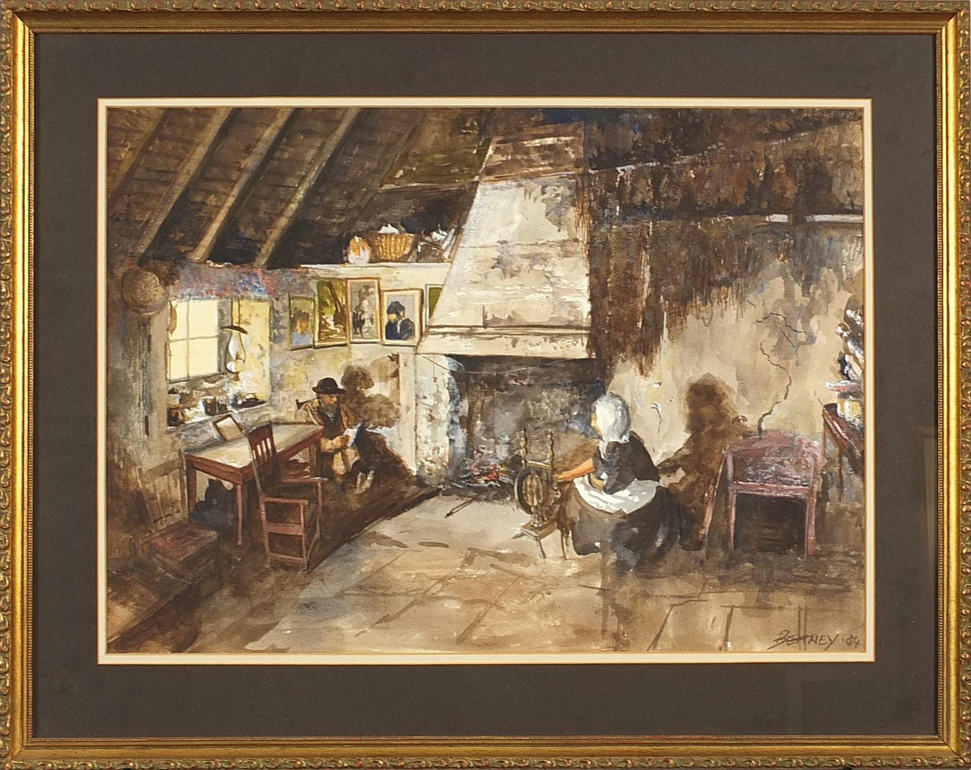 C A Bettney - Crofters Cottage, heightened watercolour, Havant Arts Centre Open Competition label - Image 2 of 5