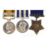 Victorian British military three medal group relating to Private W Smith 1st Battalion Royal