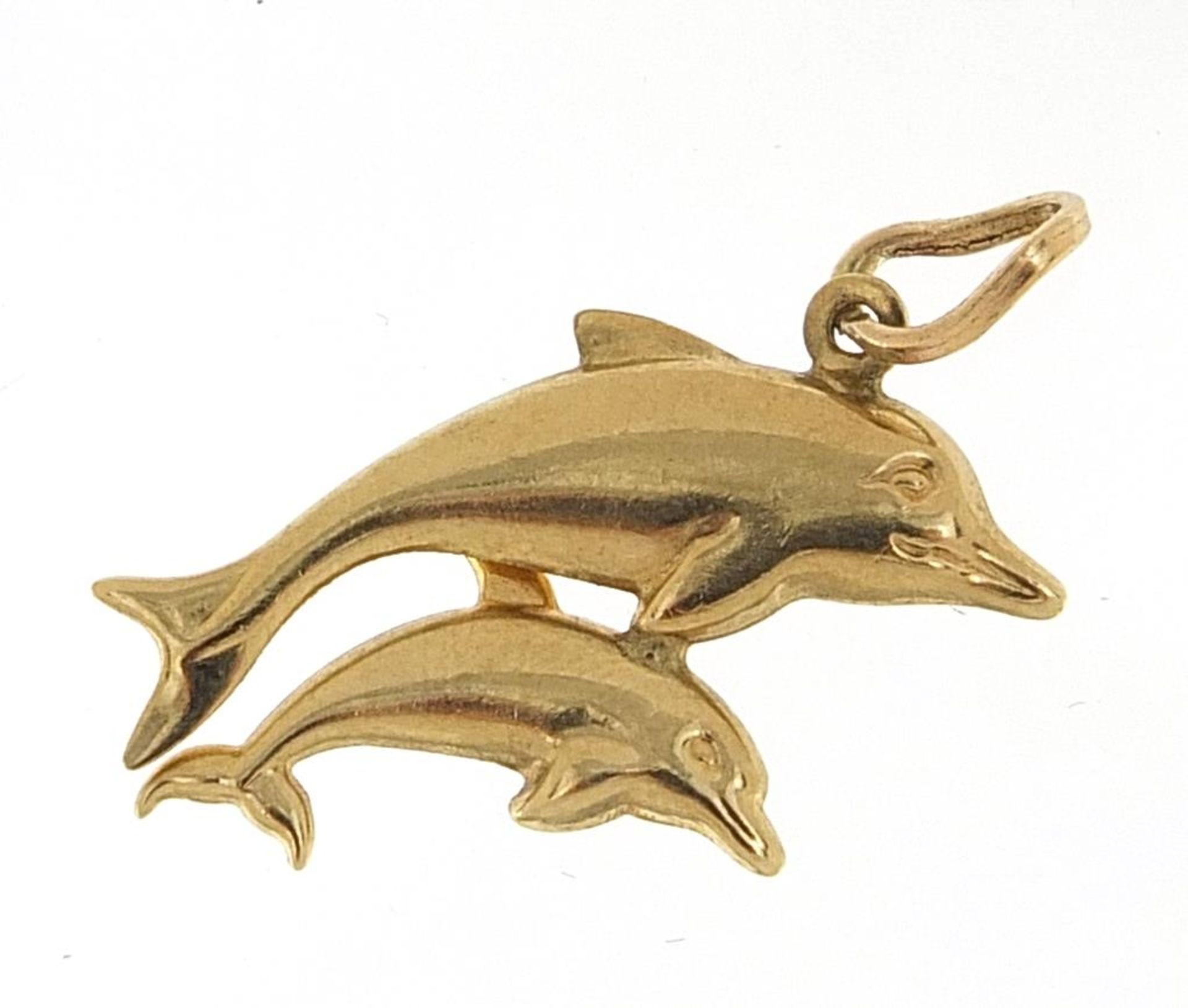 Unmarked 9ct gold dolphin charm, 2.5cm wide, 1.1g - Bild 2 aus 3
