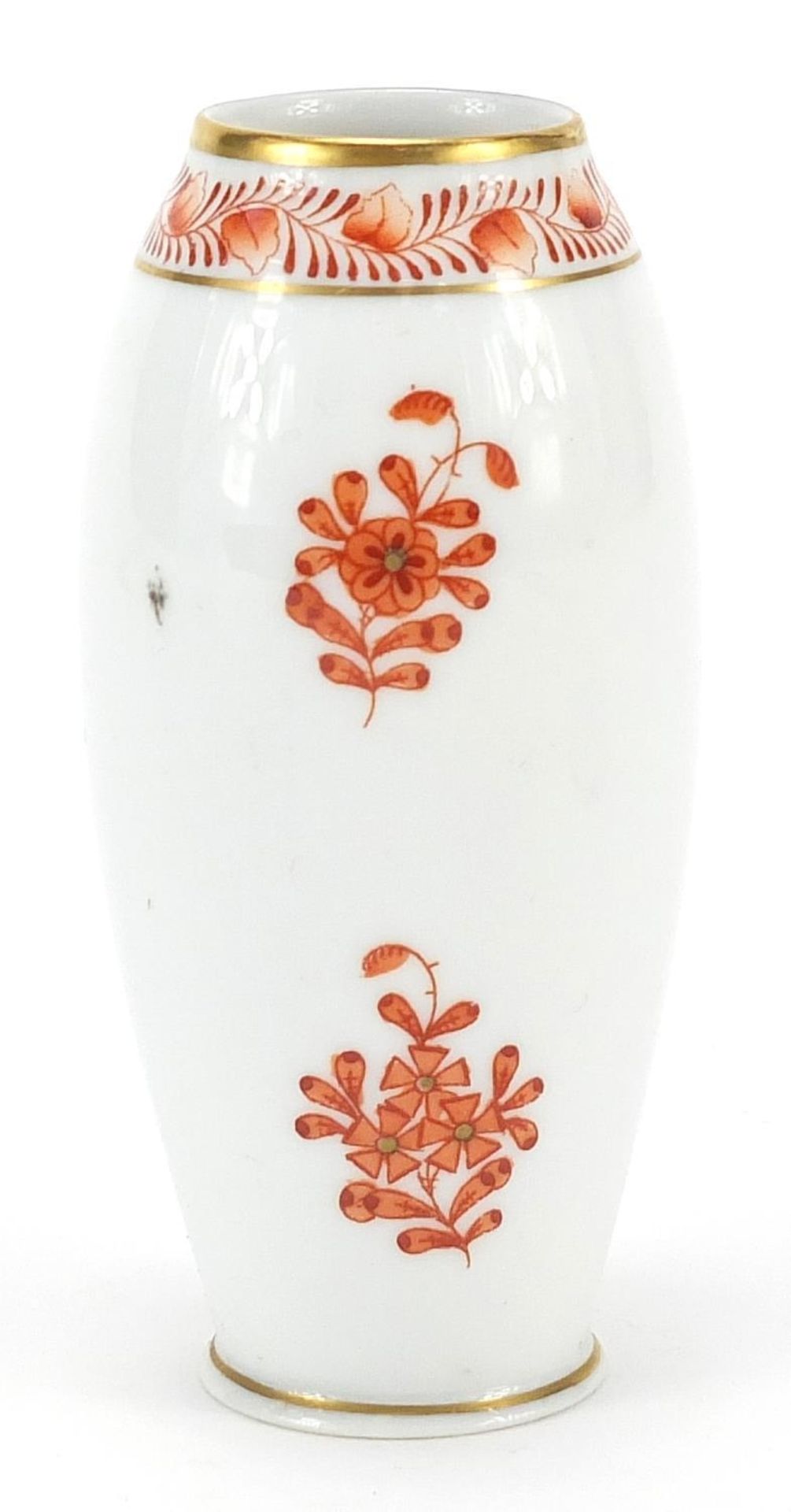 Herend, Hungarian porcelain vase and dish hand painted with flowers, the largest 9cm high - Image 2 of 4