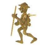9ct gold scout charm with articulated limbs, 2.6cm high, 1.2g