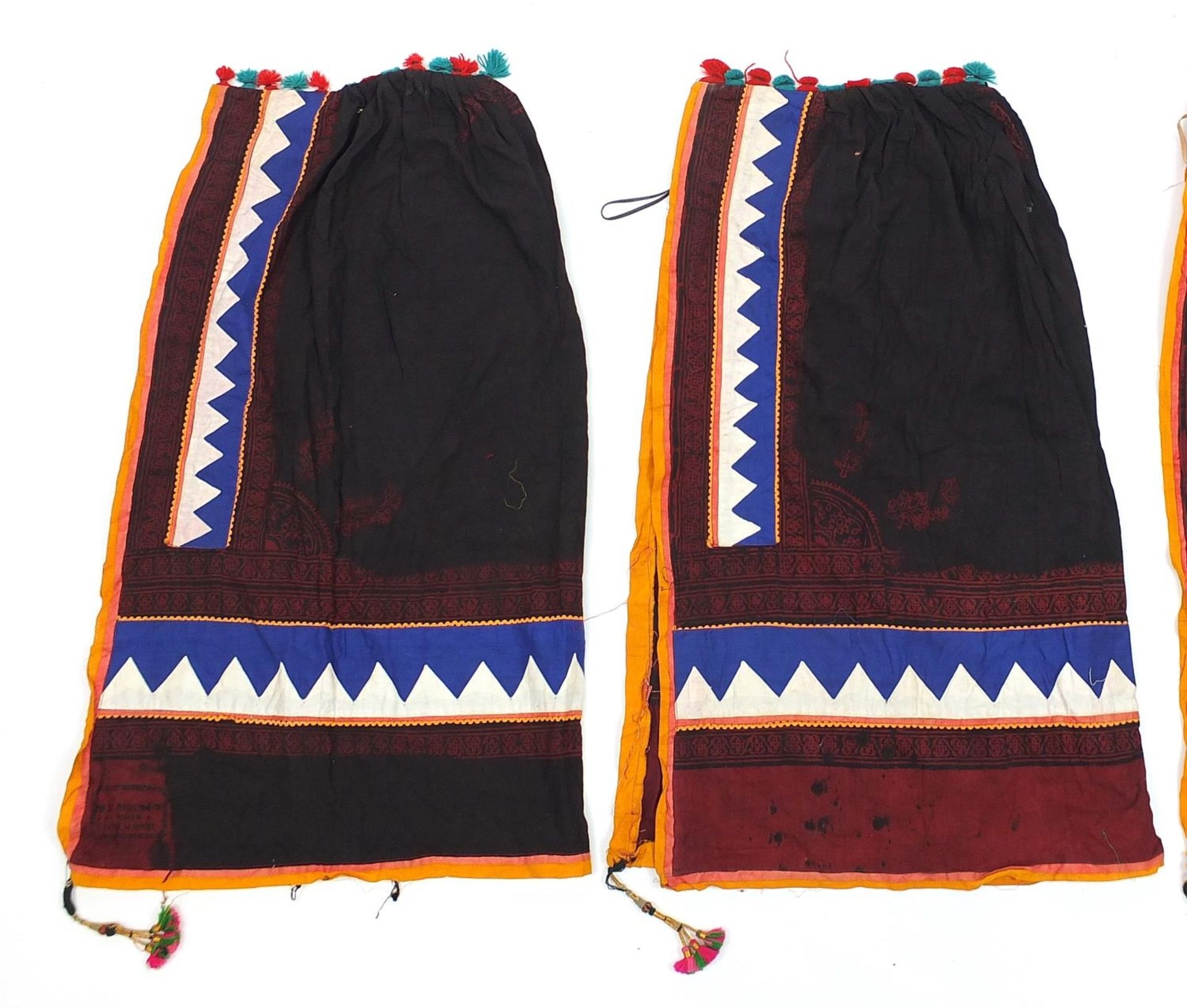 Three Middle Eastern or Indian textiles, possibly cloaks, each approximately 95cm high - Image 2 of 6