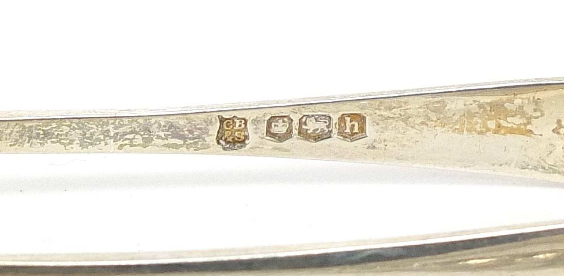 Silver objects including a Maltese letter opener, mustard spoons and sugar tongs, various hallmarks, - Image 4 of 5