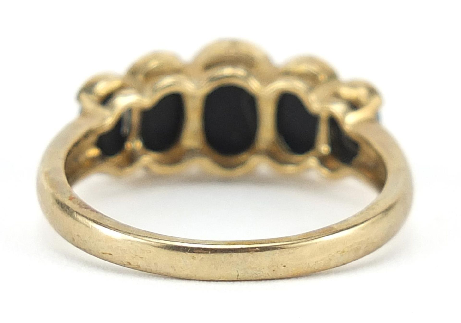9k gold opal five stone ring, size O/P, 2.6g - Bild 2 aus 4