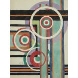 Abstract composition, Art Deco design shapes, Russian school watercolour and body colour on card,