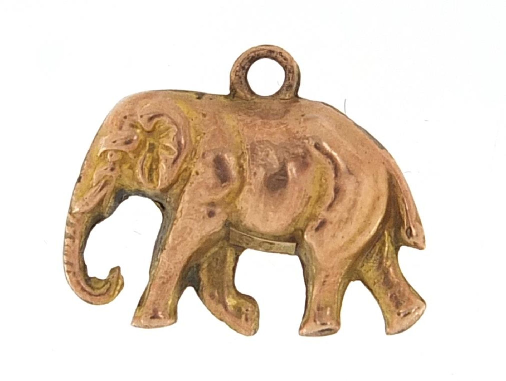 9ct gold elephant charm, 1.8cm wide, 0.6g