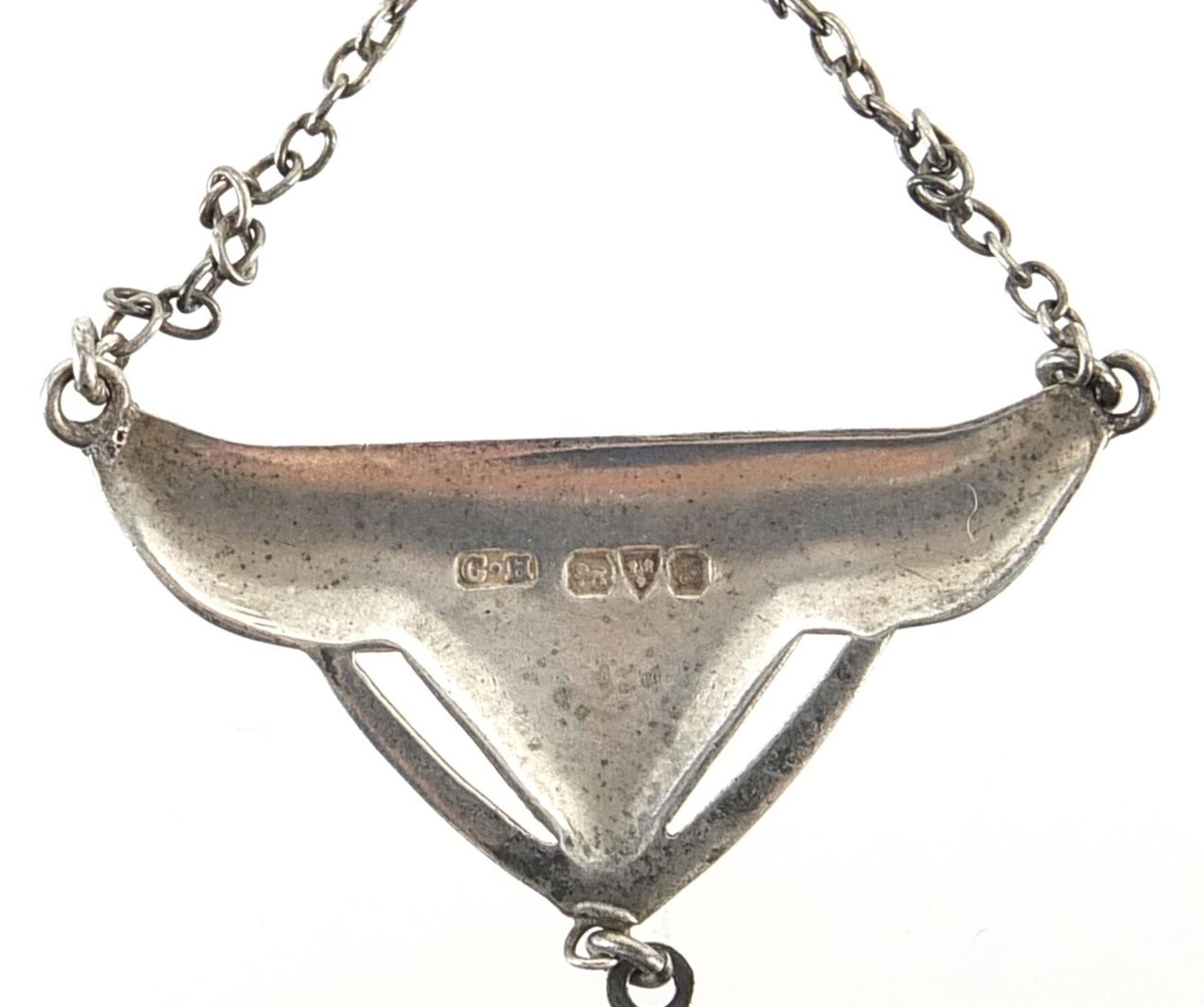 Charles Horner, Art Nouveau silver and enamel necklace, Chester 1909, 38cm in length, 8.0g - Bild 4 aus 4