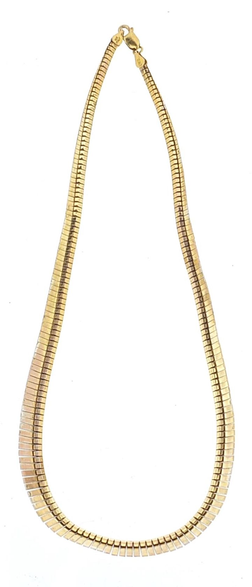 Gold plated silver three tone necklace, 44cm in length, 26.2g - Bild 3 aus 4