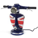 Novelty Vespa scooter style table lamp, 32cm high