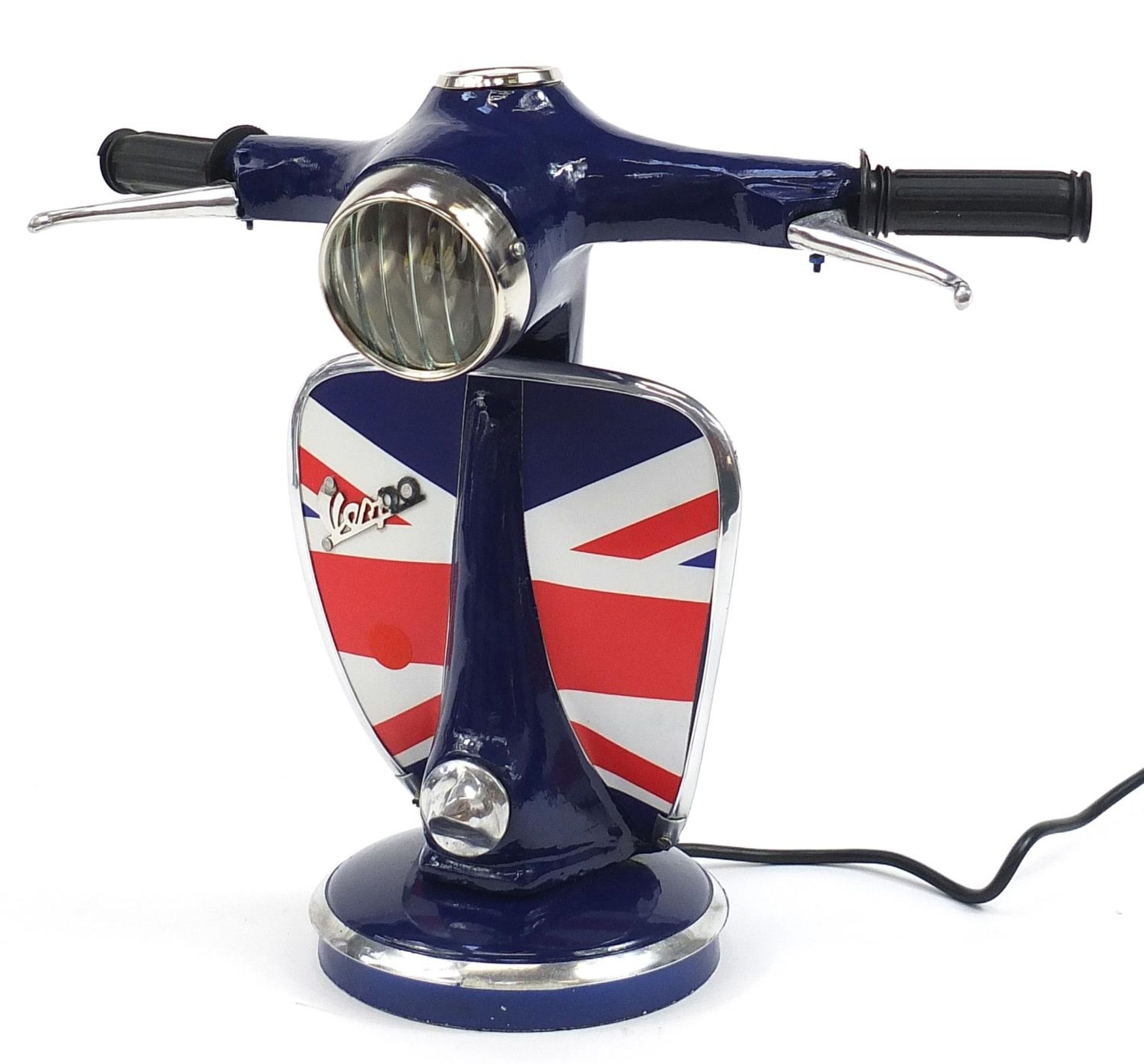 Novelty Vespa scooter style table lamp, 32cm high