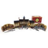 Harry Potter collectable toys including the Great Hall, figures and wands, the largest 48cm high