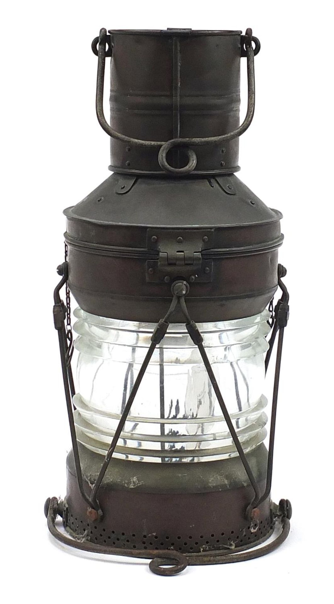 F J Griffiths & Sons copper and glass ship's lantern, impressed R21487, 59cm high - Bild 3 aus 4