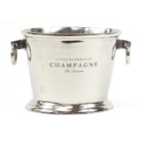 Du Louvois style Champagne ice bucket with ring handles, 39cm wide