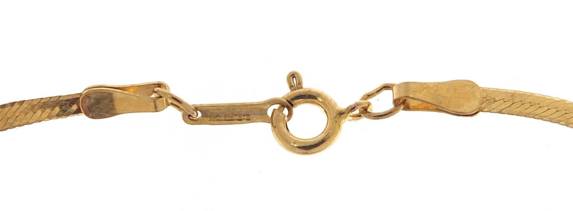 9ct gold herringbone link bracelet, 18cm in length, 0.9g - Image 3 of 5
