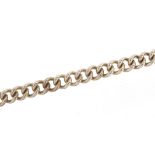 Heavy silver curb link bracelet, 20cm in length, 42.7g