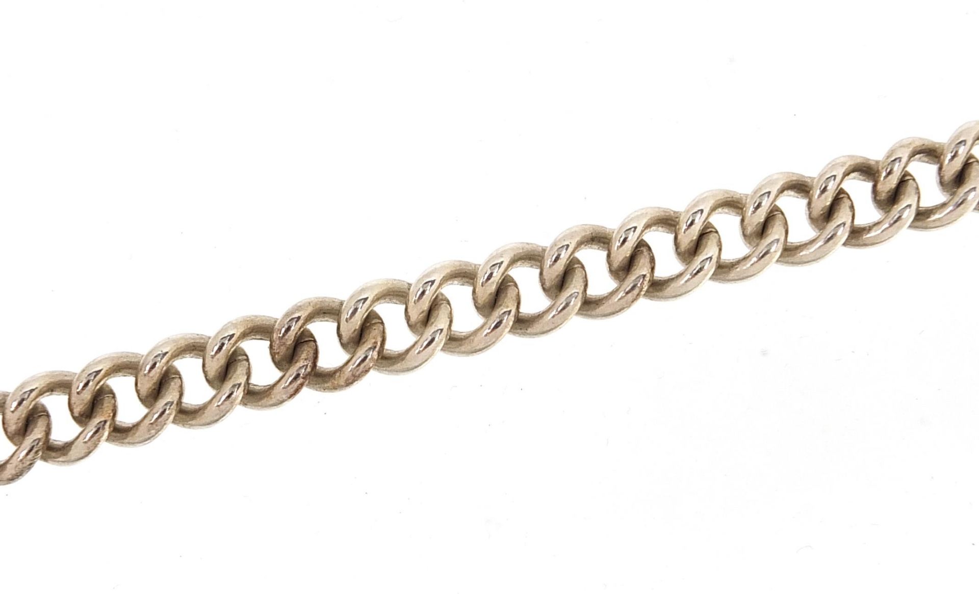 Heavy silver curb link bracelet, 20cm in length, 42.7g