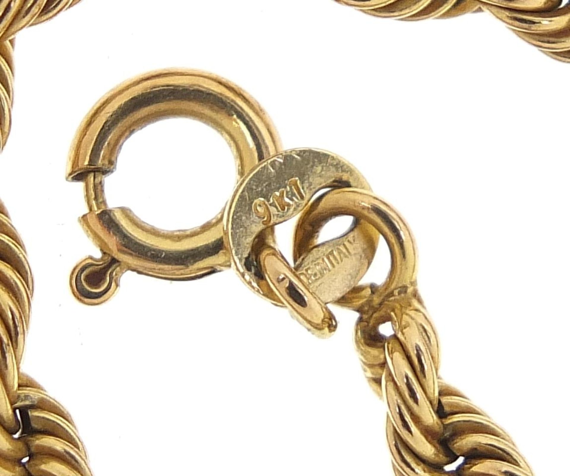 9ct gold rope twist necklace 40cm in length, 4.6g - Image 3 of 3