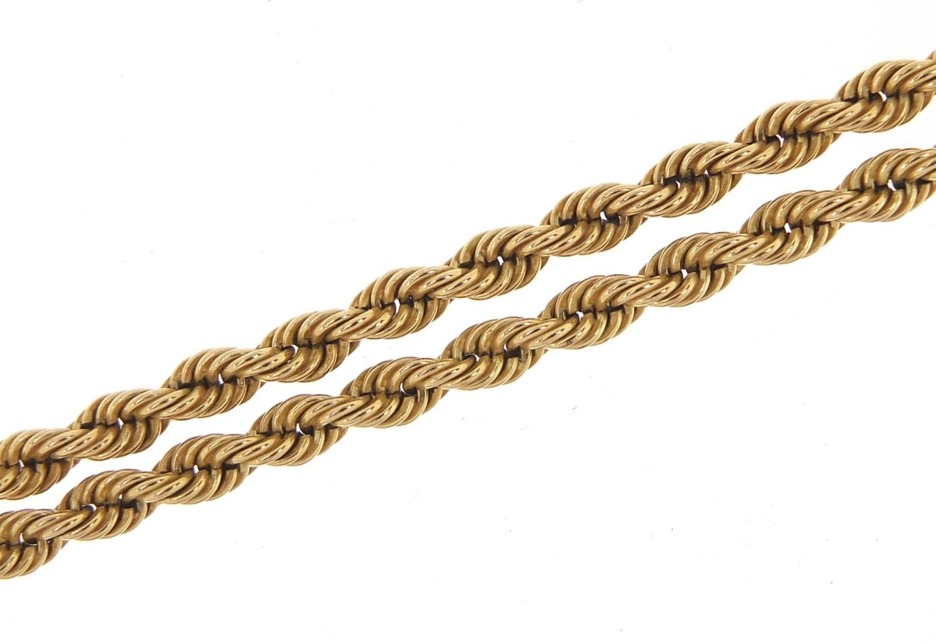9ct gold rope twist necklace 40cm in length, 4.6g