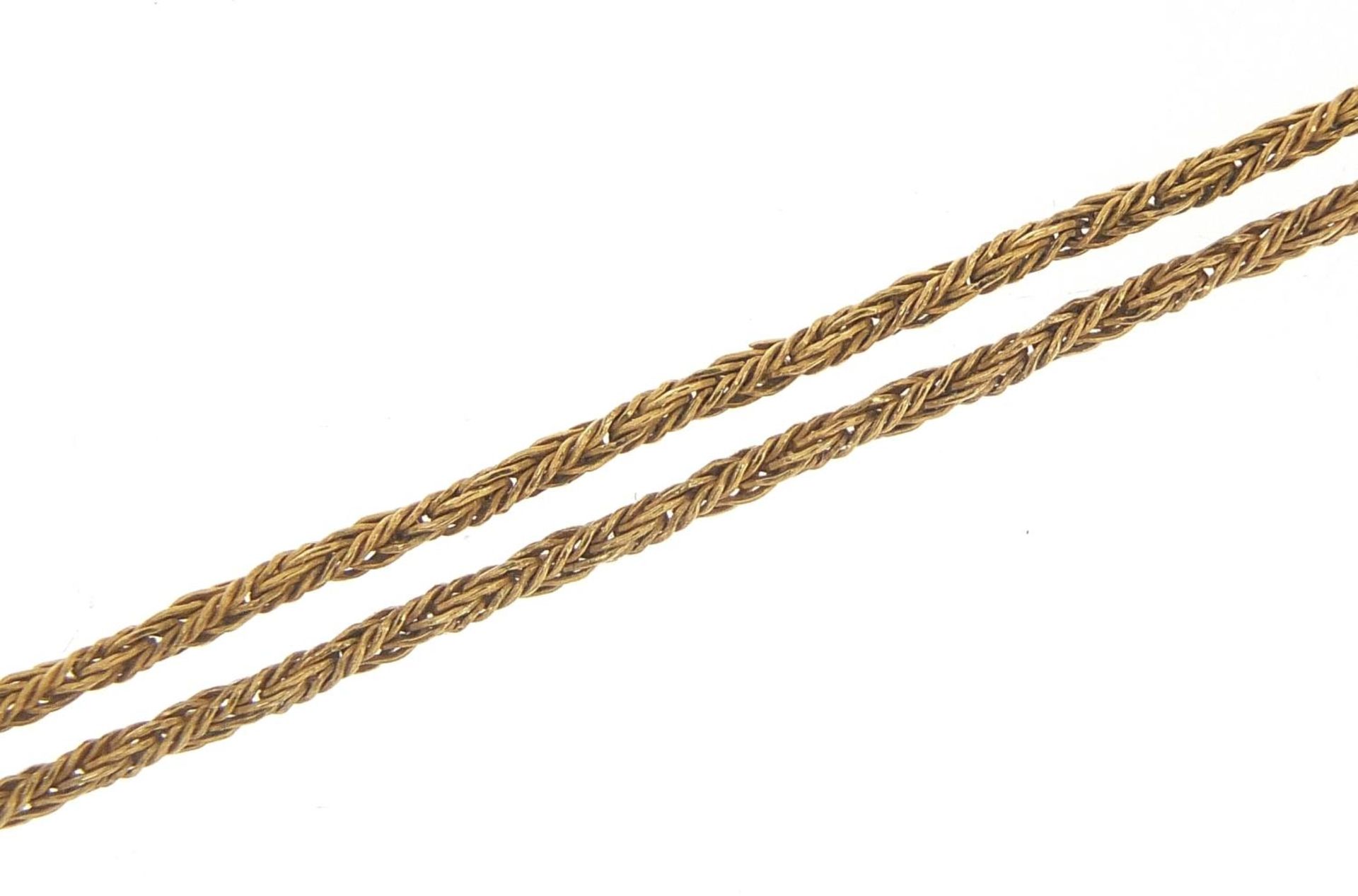 9ct gold rope twist necklace, 36cm in length, 2.9g