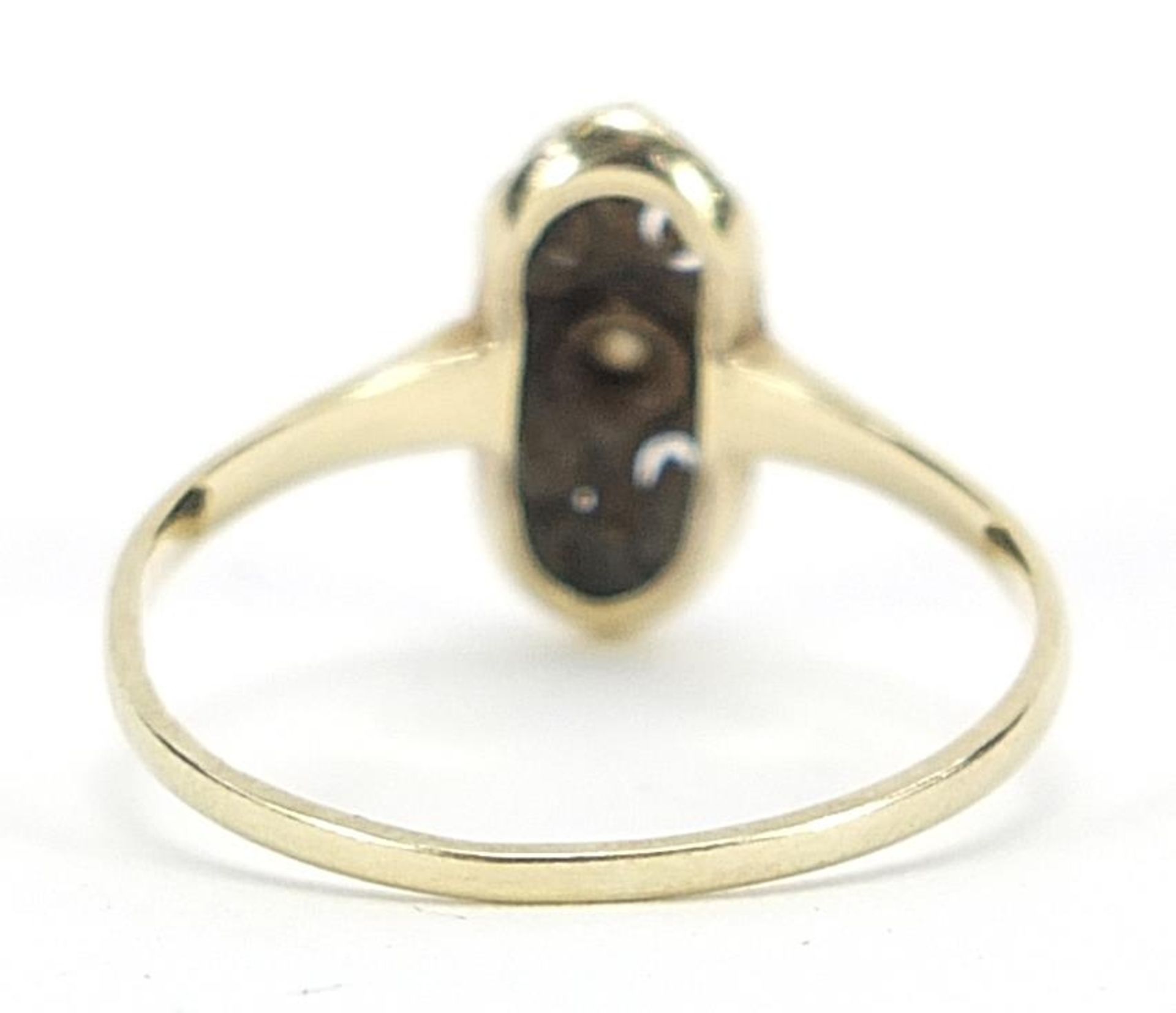 Art Deco 14ct gold and diamond ring, size N, 1.4g - Image 2 of 3