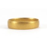 Victorian 22ct gold wedding band, Birmingham 1876, size M, 2.3g