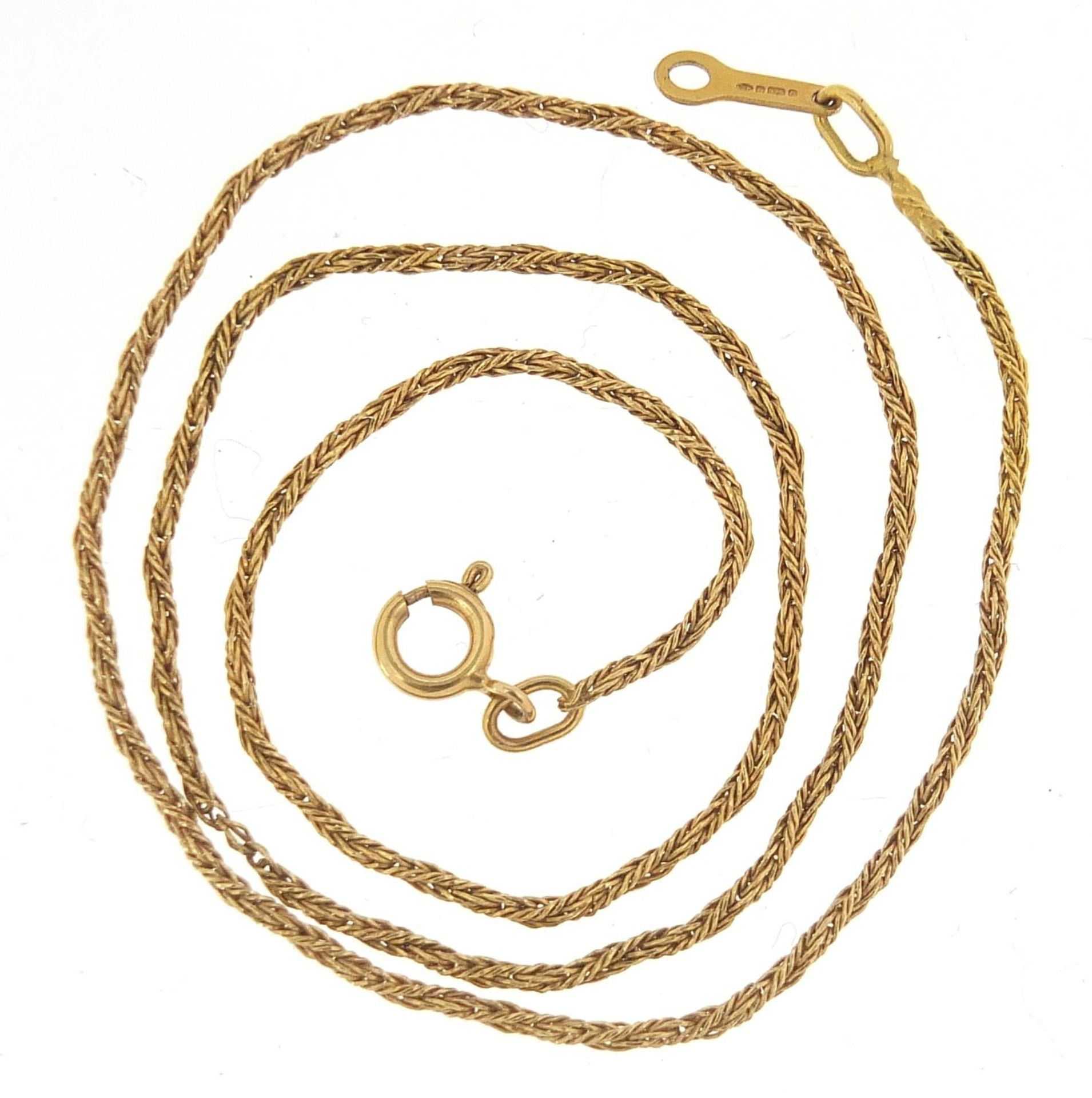 9ct gold rope twist necklace, 36cm in length, 2.9g - Image 2 of 3