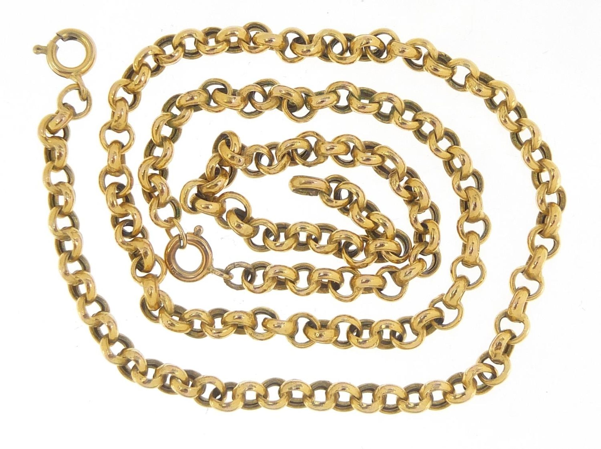 9ct gold Belcher link necklace, 42cm in length, 7.0g - Image 2 of 3