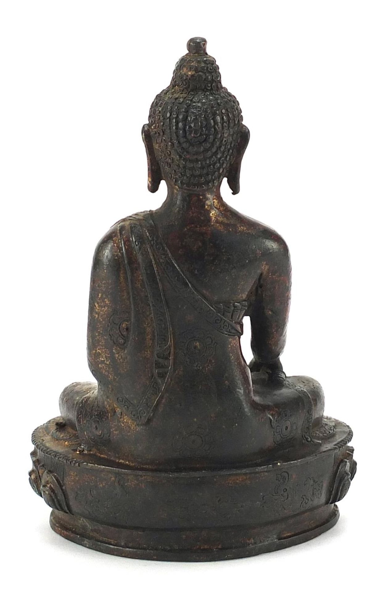 Chino Tibetan patinated bronze figure of a deity, 20cm high - Image 2 of 3