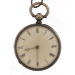 Ja Burns, Victorian silver open face pocket watch, the fusee movement numbered 341, the case dated