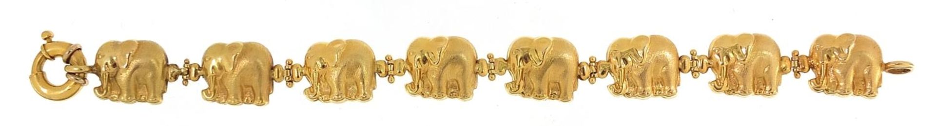 18ct gold elephant design bracelet, 18cm in length, 20.2g - Image 2 of 6