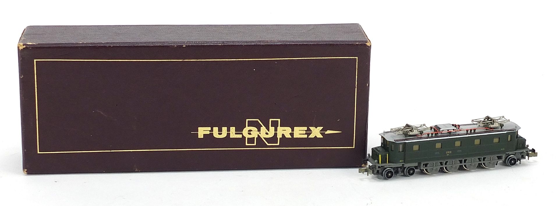Fulgurex N gauge model railway locomotive with box, numbered SBB AE4/7 10958