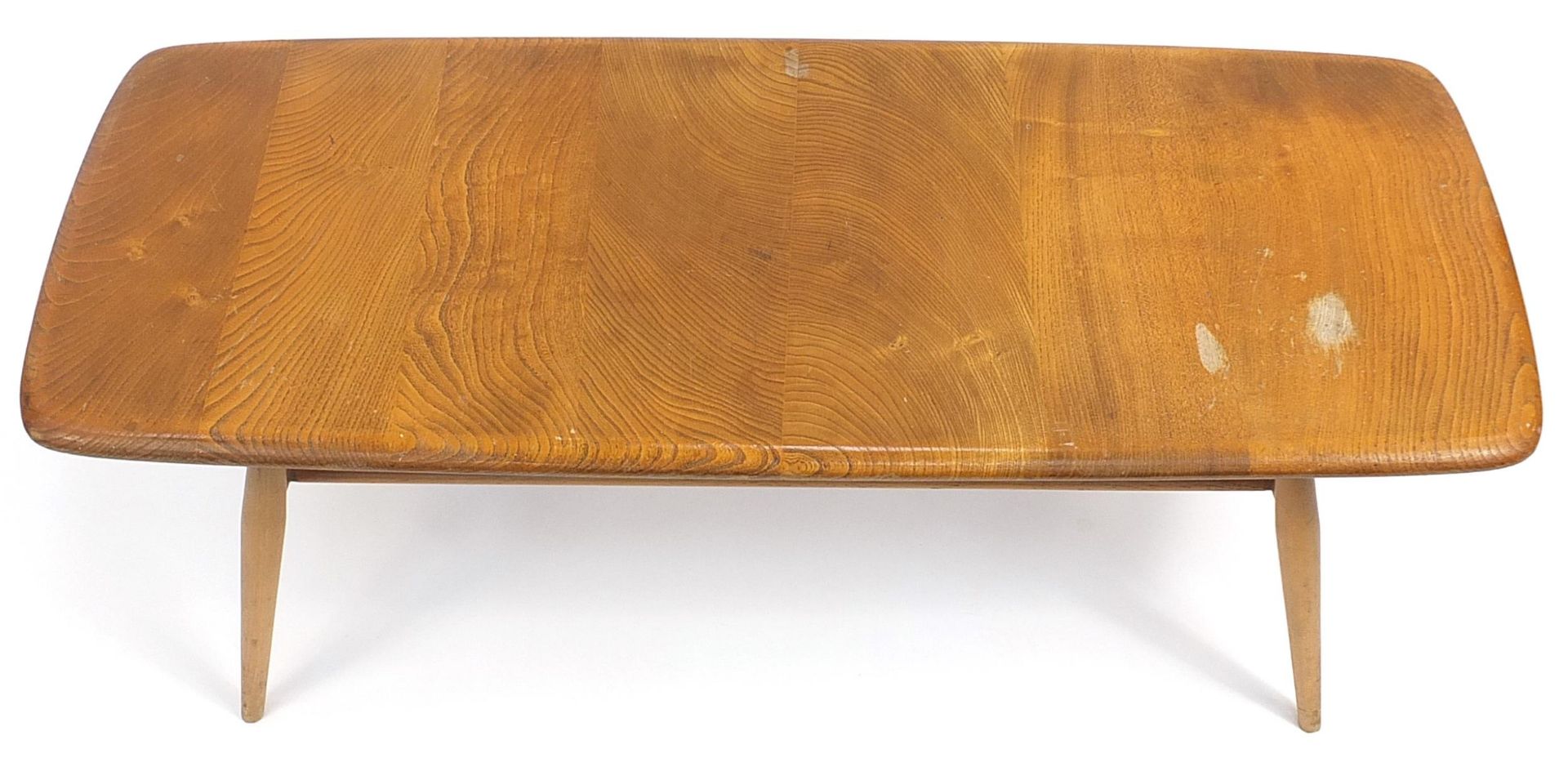 Ercol Winsor light elm coffee table with under tier, 36cm H x 106cm W x 43cm D - Image 3 of 5
