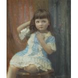 Mendelssohn - Portrait of a seated young girl, watercolour, indistinctly initialled, possibly H S,